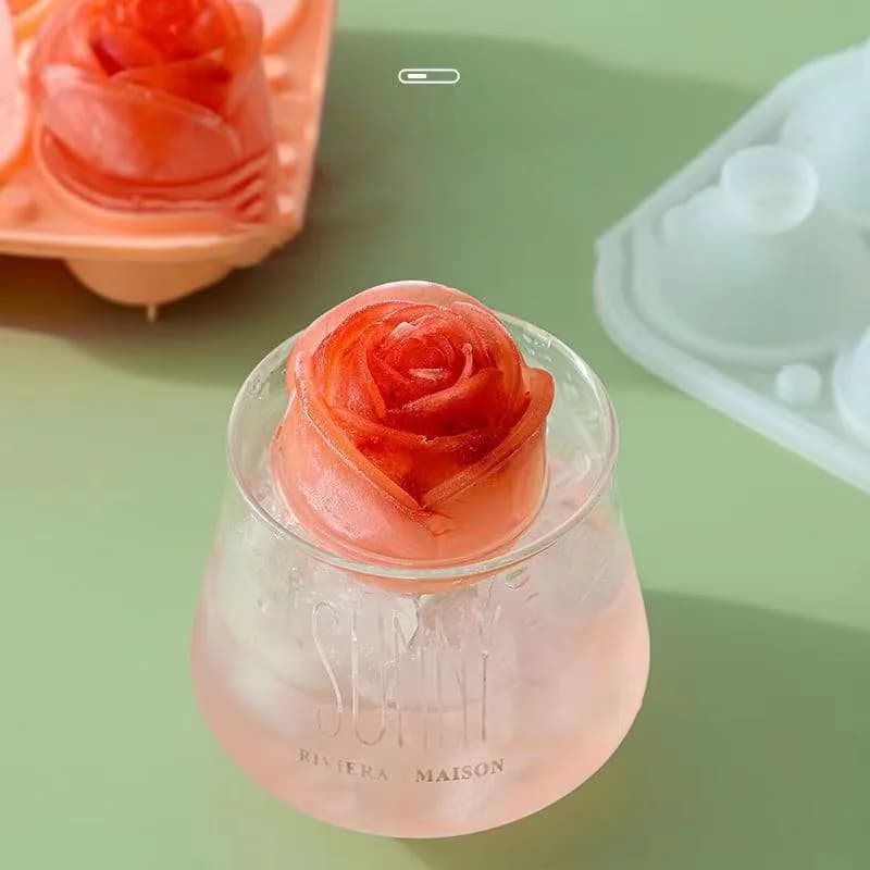 Forma de Cubos de Gelo Rosa 4 Cavidades