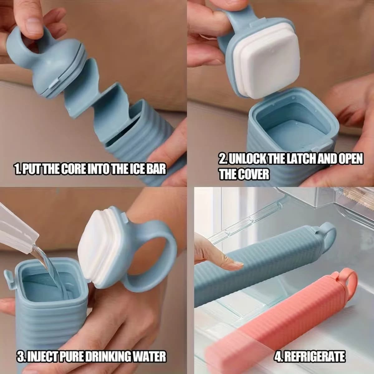 Forma longa para cubos de gelo