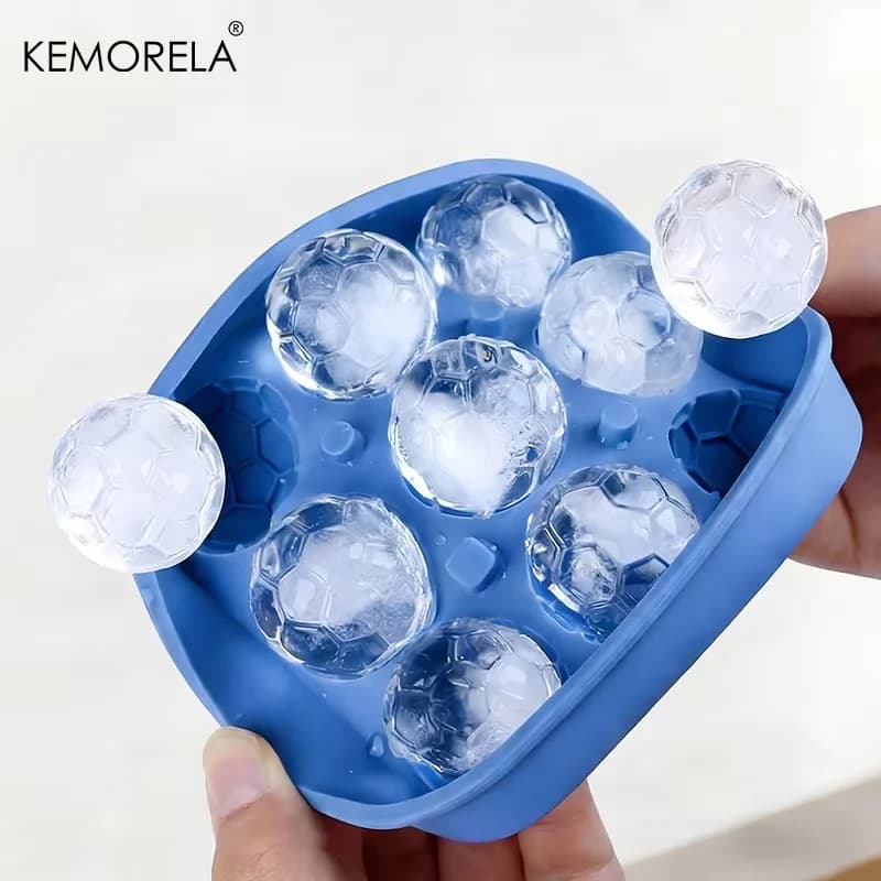 Forma para cubos de gelo bola de futebol com 9 cavidades e tampa