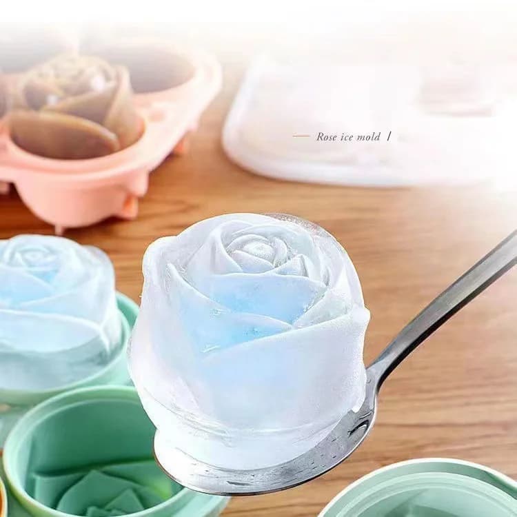 Forma de Cubos de Gelo Rosa 4 Cavidades