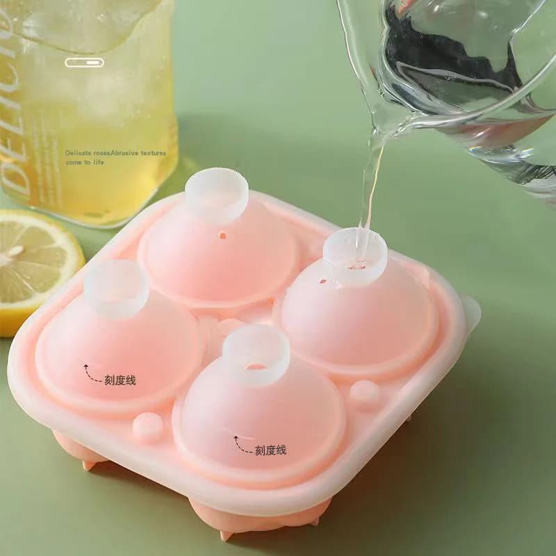 Forma de Cubos de Gelo Rosa 4 Cavidades