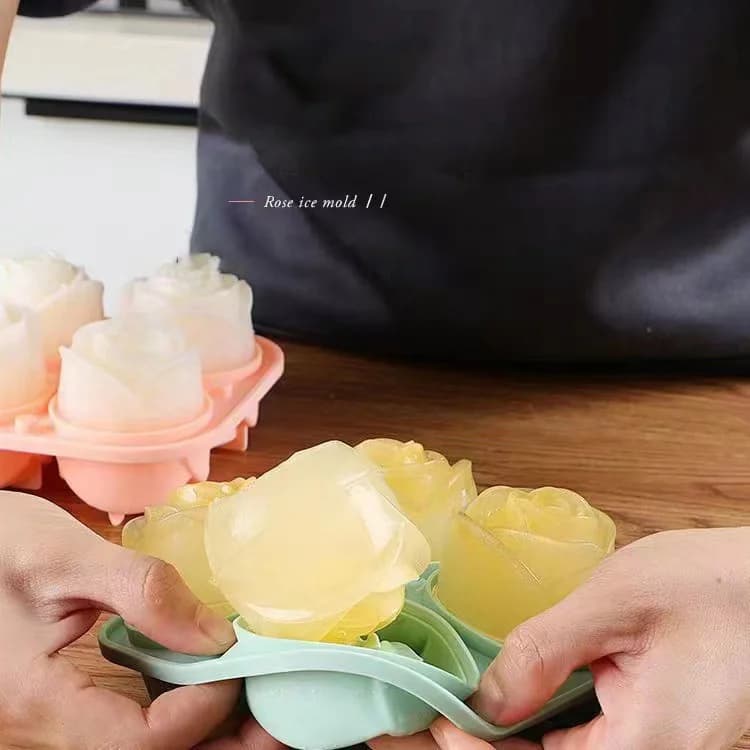 Forma de Cubos de Gelo Rosa 4 Cavidades