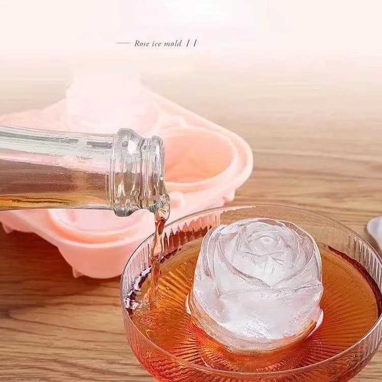 Forma de Cubos de Gelo Rosa 4 Cavidades