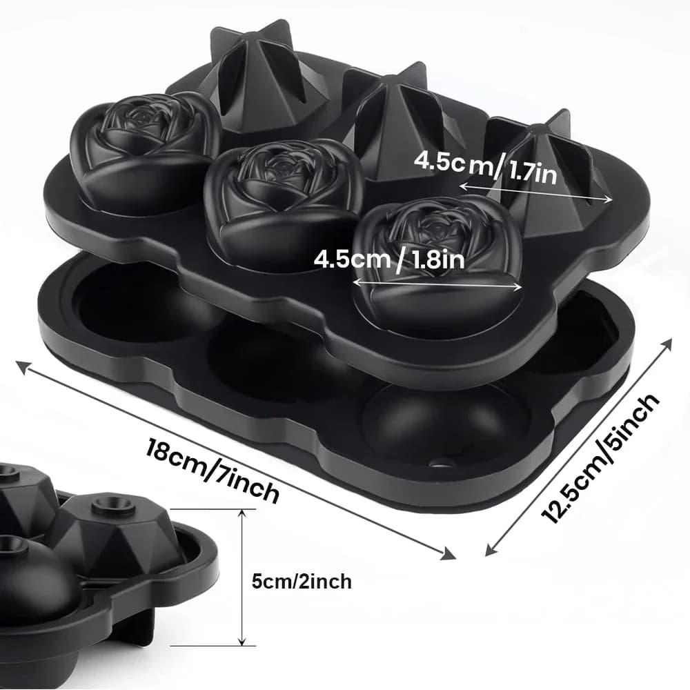 Forma de Cubos de Gelo Rosa 6 Cavidades com Funil